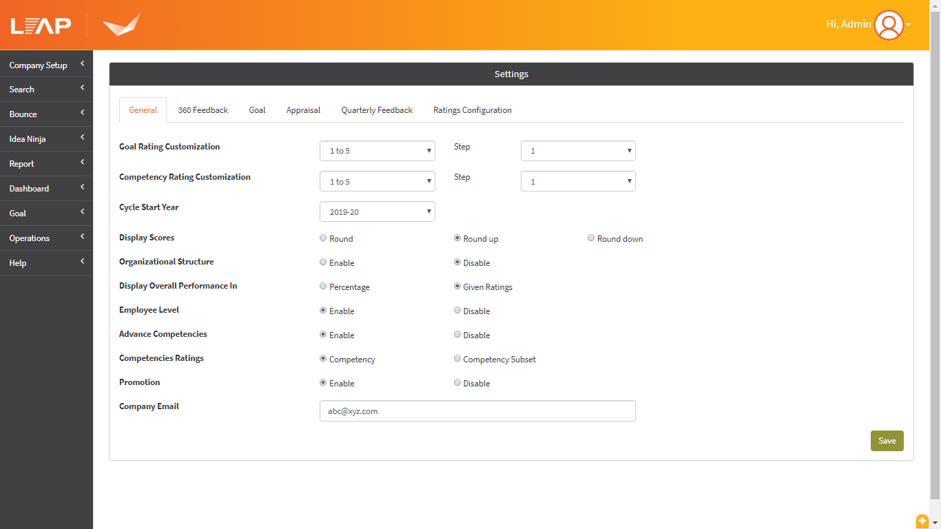 Dashboard metrics comparison view